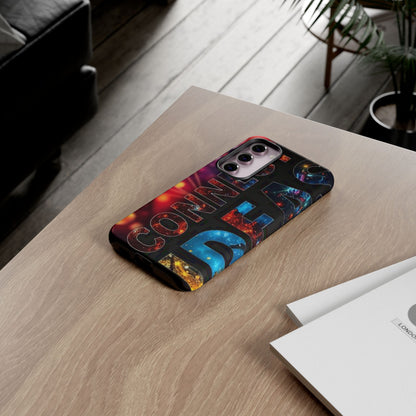 Vibrant Phone Case: 'CONNECT IDEAS' Design for Protection and Style