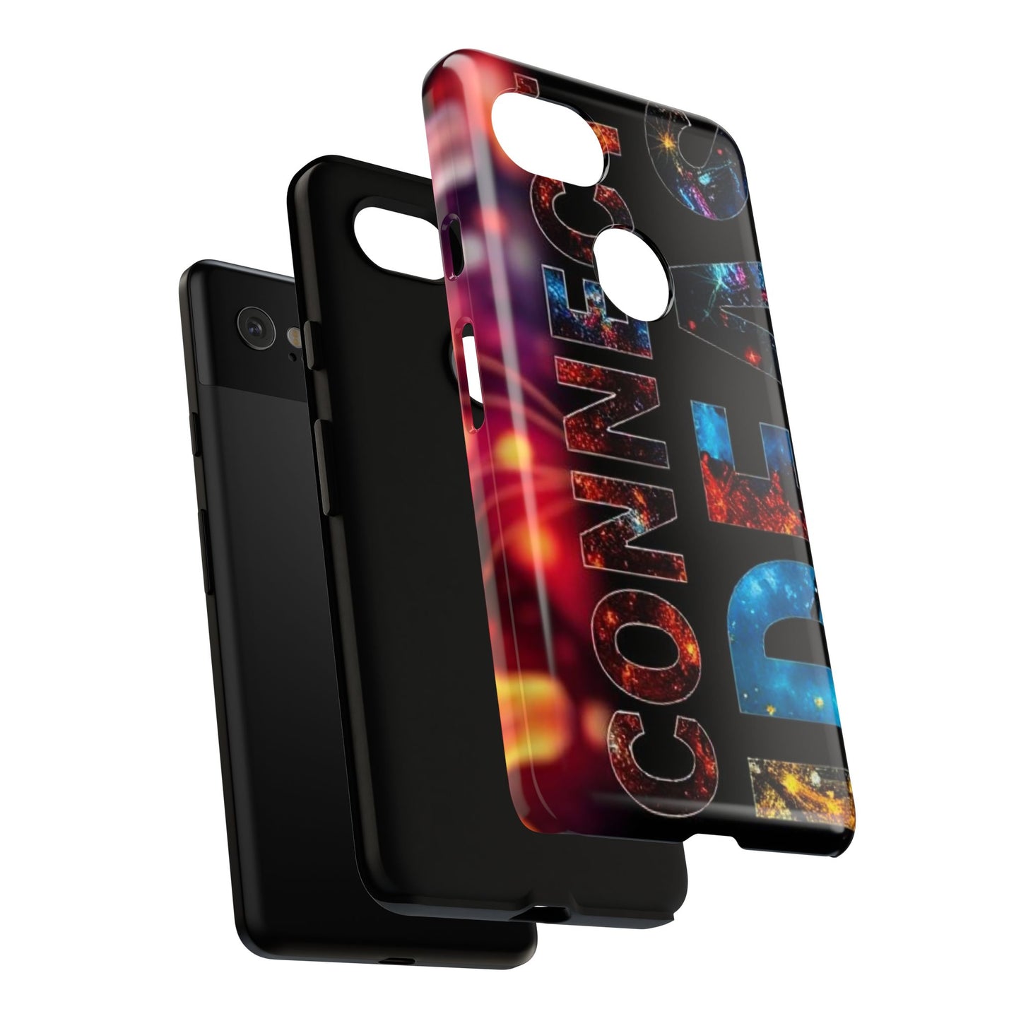 Vibrant Phone Case: 'CONNECT IDEAS' Design for Protection and Style