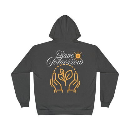 Sustainable Unisex Pullover Hoodie | 'Think Eco, Save Tomorrow' Earth-Friendly Design