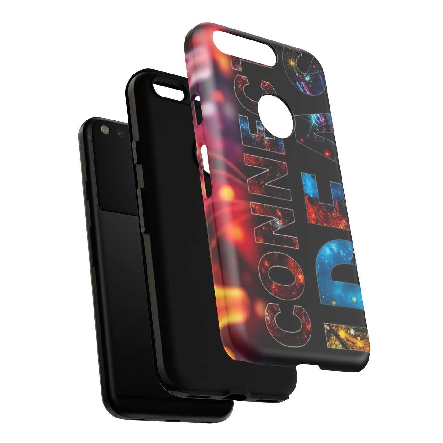 Vibrant Phone Case: 'CONNECT IDEAS' Design for Protection and Style