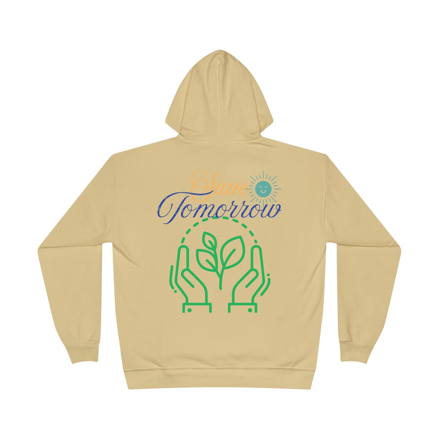 Sustainable Unisex Pullover Hoodie | 'Think Eco, Save Tomorrow' Eco-Friendly Design